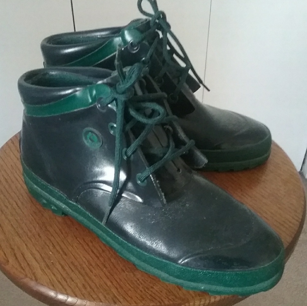 Sporto Original Duck Ankle Boots Navy and Green